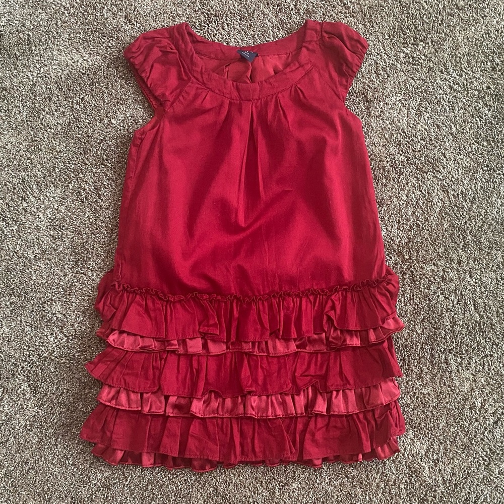 Gap Size S 6-7 Red Ruffle Dress